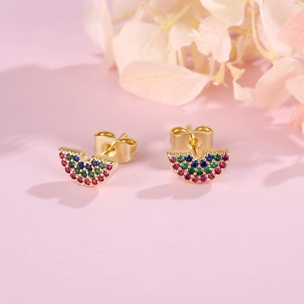 Rainbow 14k Gold Earrings